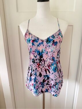 J. Crew 100% silk Lavender Floral Spaghetti-Strap Cami